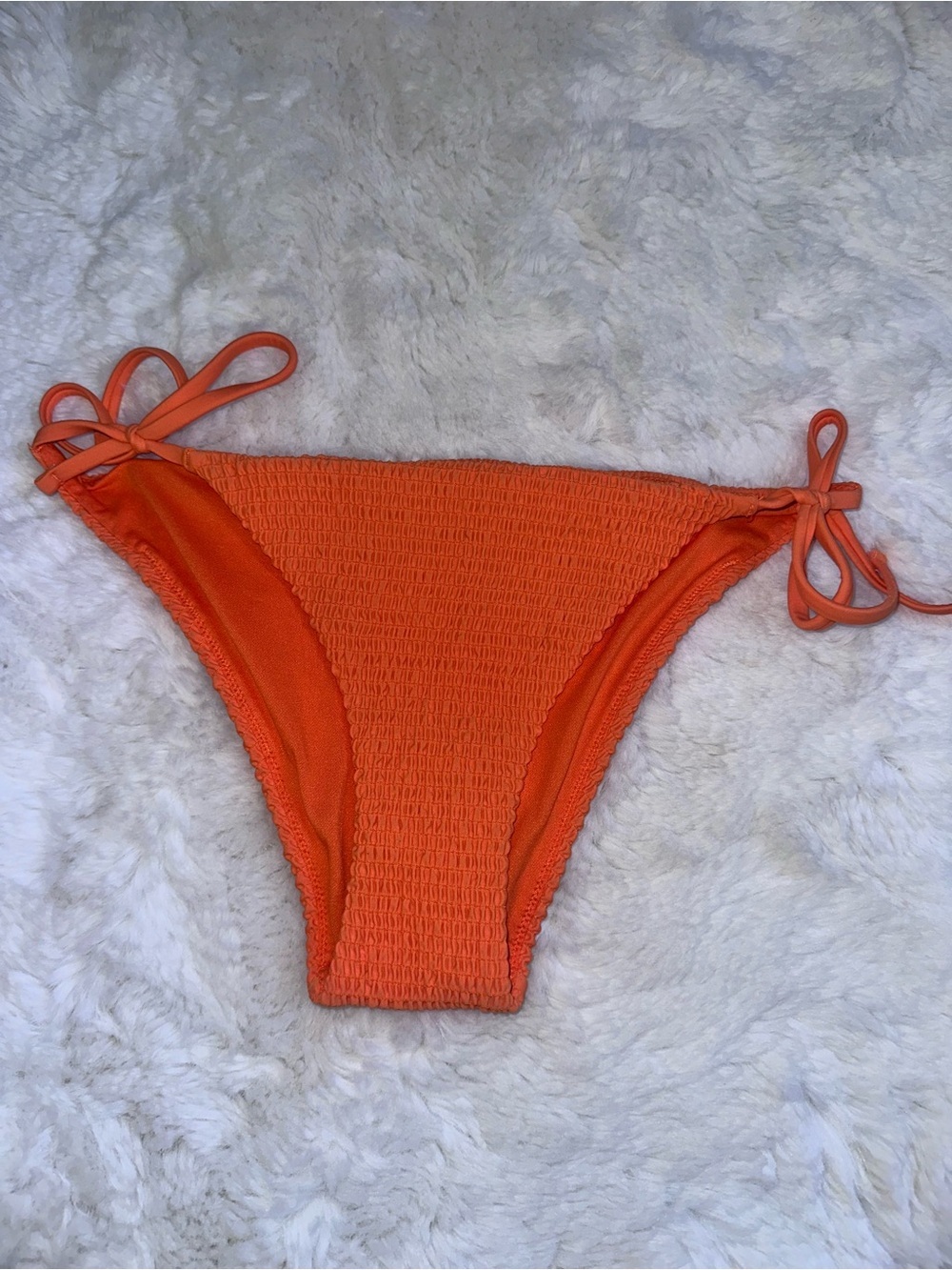 Hollister Orange Smocked Side-Tie Bikini Bottom